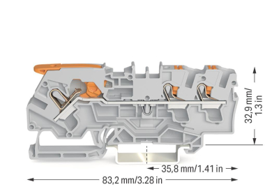 WAGO 2104-5301 3-Leiter-Durchgangsklemme 