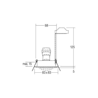 BRUM HV Einbauleuchte eckig     36142030 