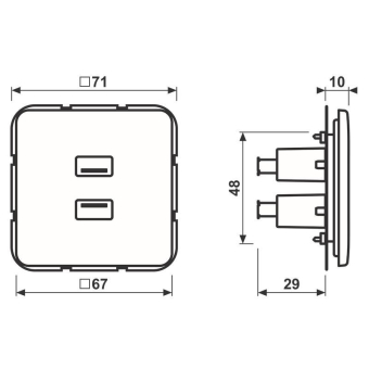 JG Multimediaanschluss 2x   MACD1153WW 