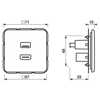Jung Einsatz HDMI/USB         MACD1163WW 