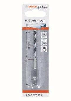 Bosch 1 HSS PointTeQ Hex        4.2X83MM 
