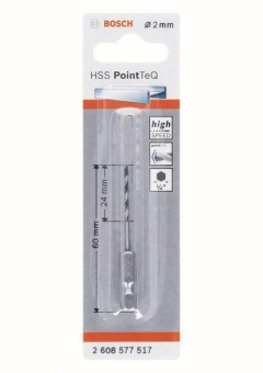 Bosch 1 HSS PointTeQ Hex        2.0X60MM 