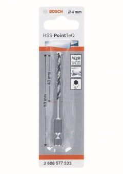 Bosch 1 HSS PointTeQ Hex        4.0X83MM 