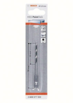 Bosch 1 HSS PointTeQ Hex        3.5X79MM 