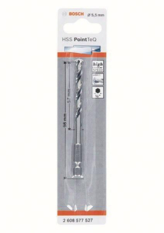 Bosch 1 HSS PointTeQ Hex        5.5X98MM 