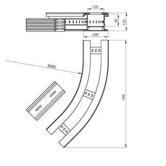 Unex Flachbogen 45  lichtgrau   67237-04 