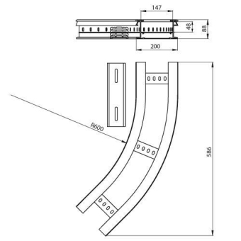 Unex Flachbogen 45  lichtgrau   67217-04 