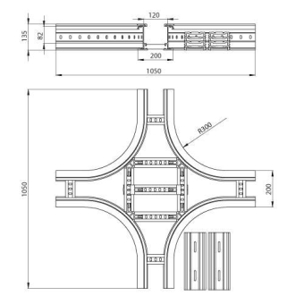 Unex Kreuzung 135x200mm R300    67228-04 