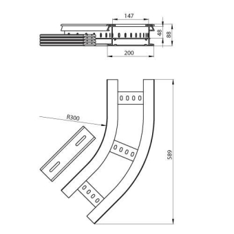 Unex Flachbogen 45  lichtgrau   67216-04 