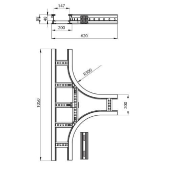 Unex T-Stück lichtgrau          67218-04 