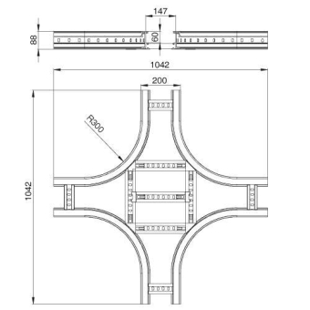 Unex Kreuzung 85x200mm R300     67208-04 