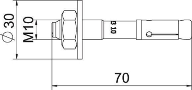 OBO BZ3 10x70/0-10 Bolzenanker BZ3 