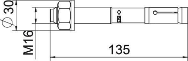 OBO BZ3 16x135/0-35 Bolzenanker BZ3 