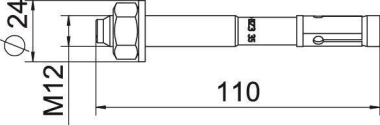 OBO BZ3 12x110/0-35 Bolzenanker BZ3 