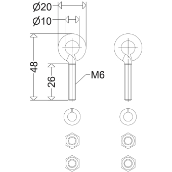SCHUCH RS 6 P Ringschraube M6  900190002 