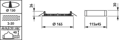 PHIL Slim Einbau-Panel DN135B   07042099 