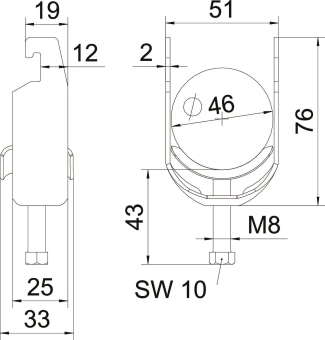 OBO BS-U1-M-46 FT Bügelschelle 2056 