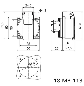 Bals SCHUKO-Anbausteckdose Gr 16A  71089 