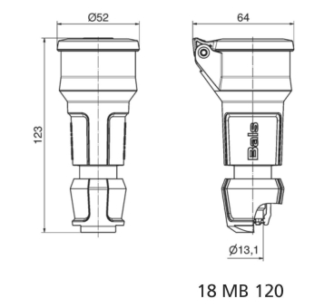 Bals Schuko-Kupplung 16A 3p IP54  748709 