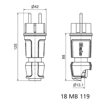 Bals Schuko Stecker rot             7373 