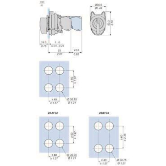 Schneider Wahlschalter kpl XB4F  XB4FJ53 