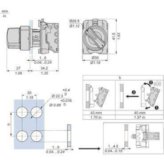 Schneider Wahlschalter Harmony  XB5AD415 