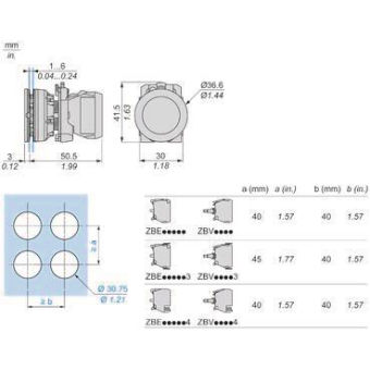 Schneider Leuchtmelder Front-   ZB5FV013 