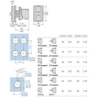 Schneider Dreifachdrucktast. XB5AA731327 