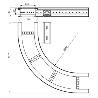  Flachbogen 90  halogenfrei grau 135x300 
