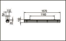 RIDI PFLO-R1X145/45DA Leuchte    0931240 