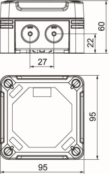 OBO X01 SW Kabelabzweigkasten 95x95x60 