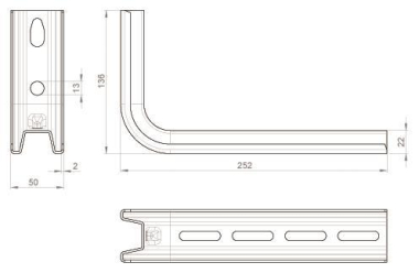 Unex Tragkonsole 200mm lichtgrau   66206 