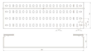 Unex Kabelrinne gelocht lichtgrau  66620 