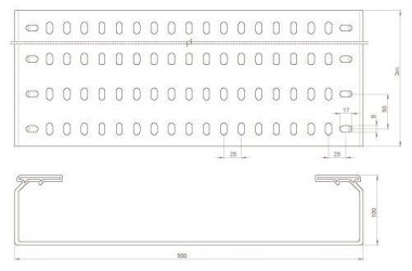 Unex Kabelrinne gelocht lichtgrau  66520 