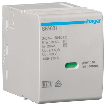 Hager Steckmodul L-N/PEN Uc 350V  SPA081 
