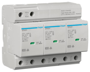 Hager Kombiableiter T1+T2 3P Uc   SPA800 