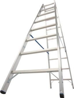 KRAU Sprossen-Doppelleiter Alu    124920 