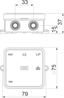 OBO A 8 HF RW Kabelabzweigkasten 