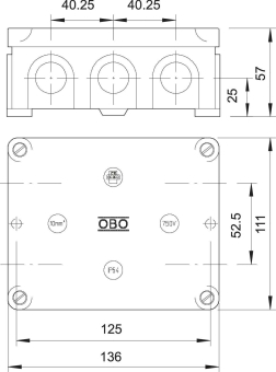 OBO B 11 M Kabelabzweigkasten 136x111x57 