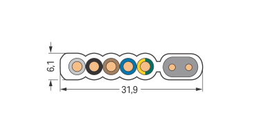 WAGO 897-261 Flachleitung,Eca,5G2,5 mm² 