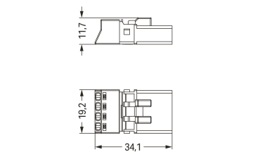 WAGO 890-254 Stecker,4-polig,grau 