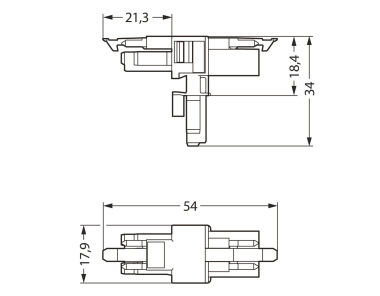 WAGO 890-606 T-Verteiler,3-polig,Kod. 