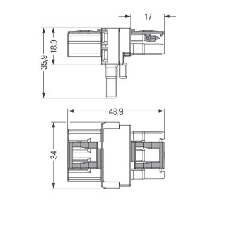 WAGO 770-656 T-Verteiler,3-polig,Kod. 