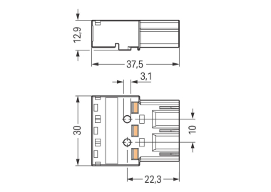 WAGO 770-1373 Stecker,3-polig,braun 