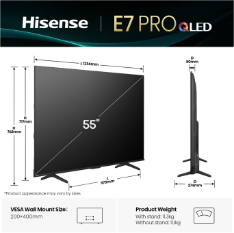 Hisense 55E77Q Pro sw QLED-TV 