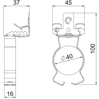OBO SCVPC 3-7 D40 Trägerklammer 