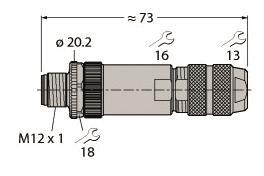 TURCK M12 x 1    FW-M12ST5D-G-SB-ME-SH-8 