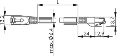 TEGA STX RJ45-RJ45 VL Cat.6A L80406A0007 