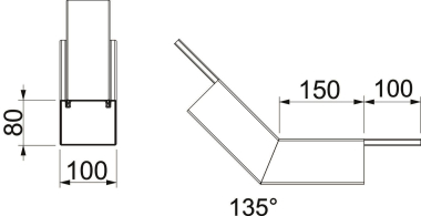OBO PLM BR 0810 RW Bogen 45° steigend m. 
