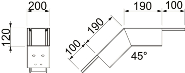 OBO PLM BF 1220 RW Bogen 45° fallend 